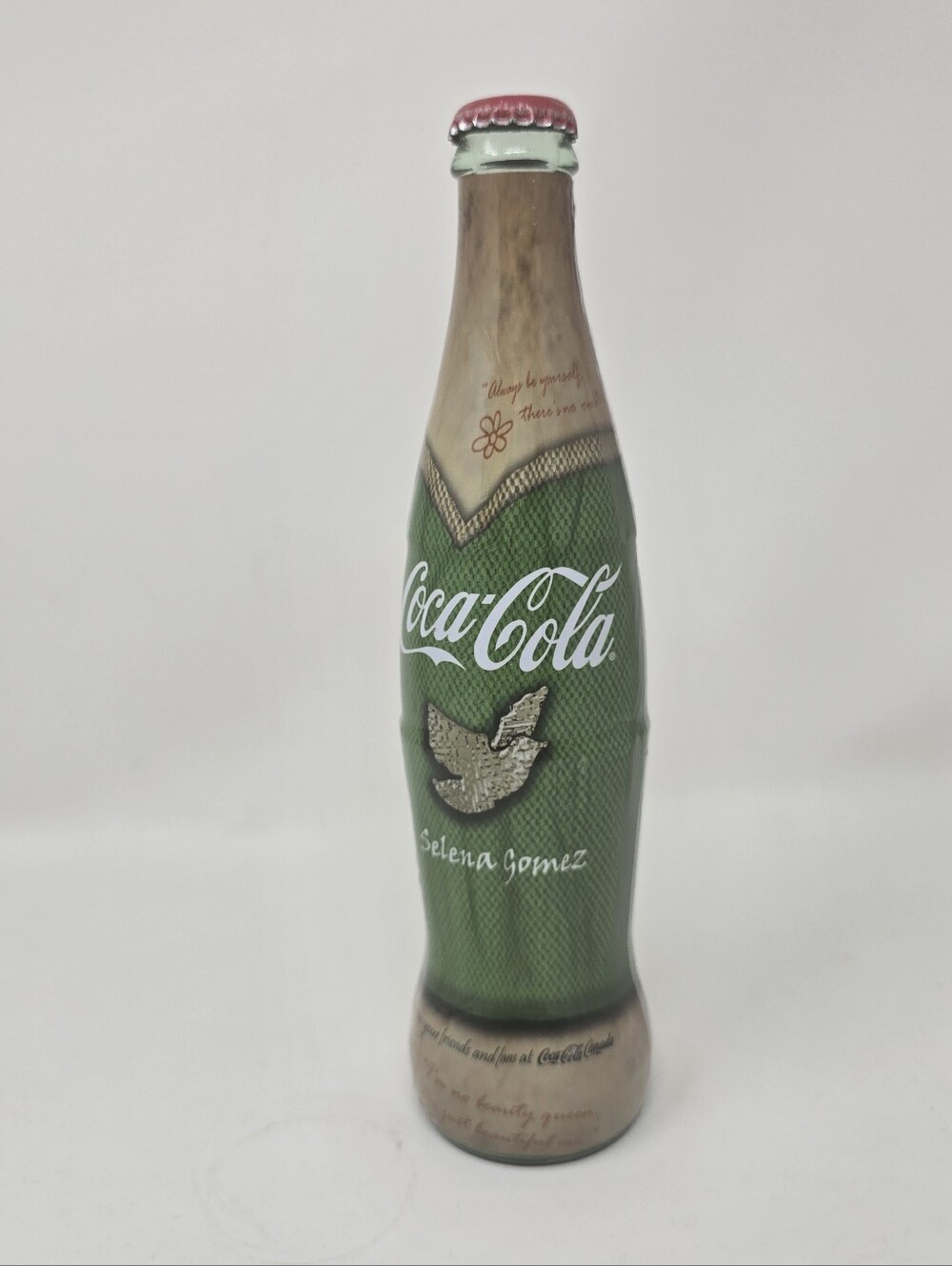 Limited Edition Selena Gomez Coca Cola Glass Bottle Coke 9.5" RARE